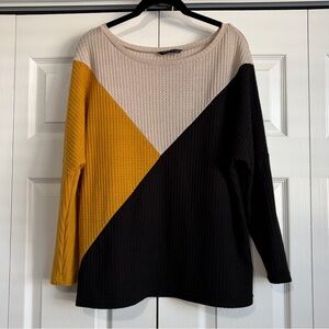 SHEIN Waffle Knit Sweater in Light Beige